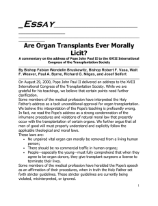 Are Organ Transplants Ever Morally Licit?
