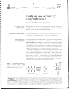 Purifying Acetanilide by Recrystallization