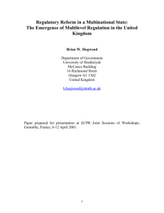 Regulatory Reform in a Multinational State: The Emergence of