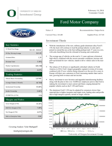 Ford Motor Company - University of Oregon Investment Group