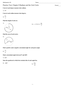 Practice Test Chapter 8 Radians and the Unit Circle.ia2