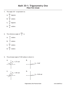 Math 30-1: Trigonometry One Practice Exam