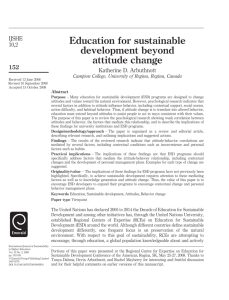 Education for sustainable development beyond attitude change