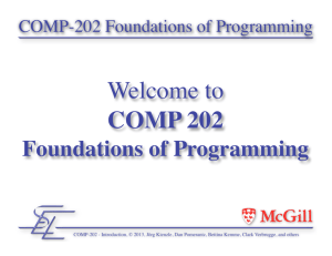 Welcome to COMP 202 - McGill School Of Computer Science