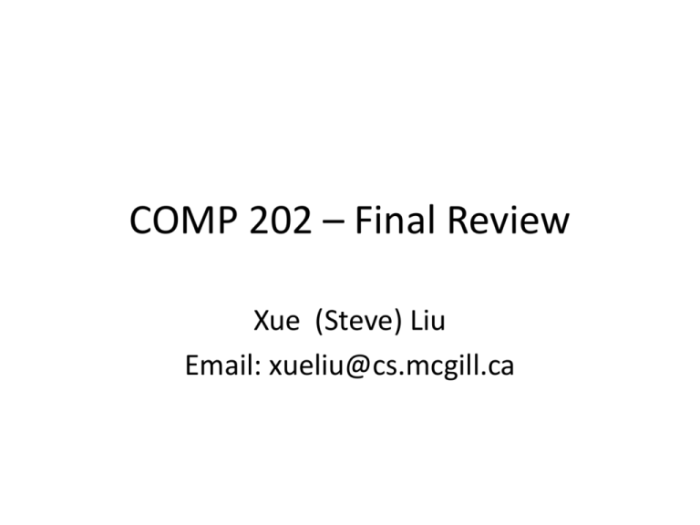 COMP 202 Final Review