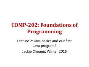 COMP-202: Foundations of Programming