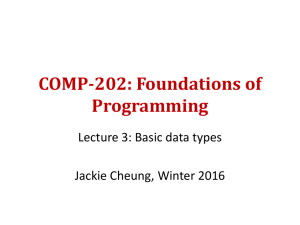 COMP-202: Foundations of Programming
