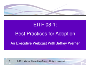 EITF 08-1: Best Practices for Adoption Best Practices for