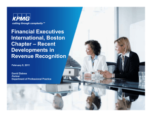 Recent Developments in Developments in Revenue Recognition