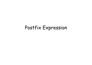 Postfix Expression