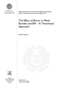 The Effect of Boron in Metal Borides and BN – A Theoretical Approach