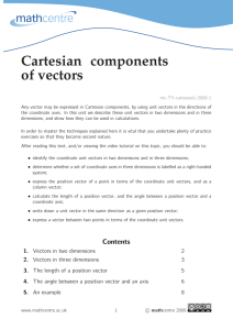 Cartesian components of vectors
