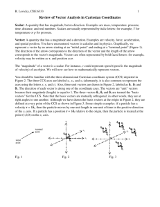 Review of Vector Analysis in Cartesian Coordinates