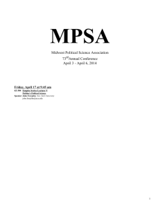 April 6, 2014 - Midwest Political Science Association