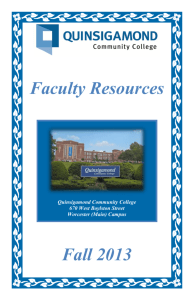 Faculty Resources Fall 2013 - Quinsigamond Community College