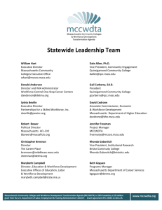 Statewide Leadership Team - Massachusetts Community Colleges
