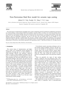 Non-Newtonian fluid flow model for ceramic tape casting