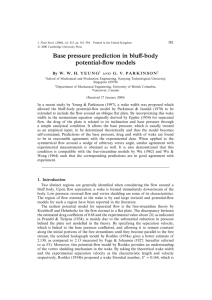 Base pressure prediction in bluff-body potential