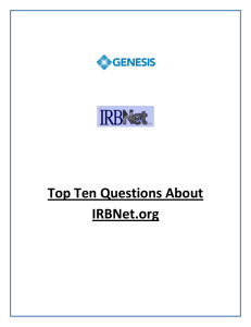 Top Ten Questions About IRBNet.org