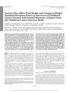 Factors That Affect Final Height and Change in Height Standard