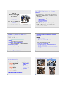VM 568 Animal Handling & Orientation