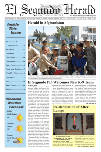 Inside This Issue El Segundo PD Welcomes New K