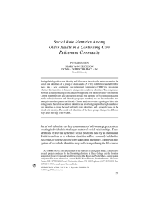 Social Role Identities Among Older Adults in a