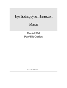Eye Tracking System Instruction Manual