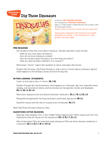 Dig Those Dinosaurs Common Core Teacher's Guide