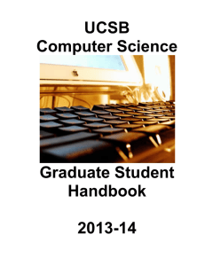 UCSB Computer Science Graduate Student Handbook 2013-14