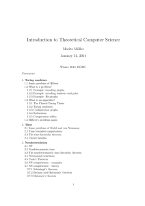 Introduction to Theoretical Computer Science