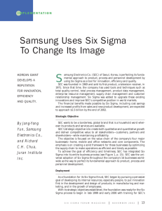 Samsung Uses Six Sigma To Change Its Image