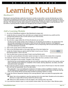 Learning Modules - Teaching Effectiveness Program