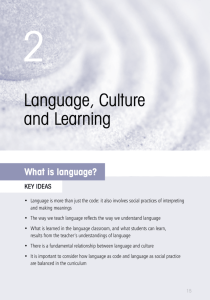 Language, Culture and Learning