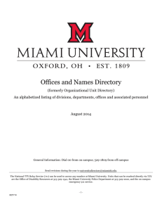 Miami University - Offices and Names Directory