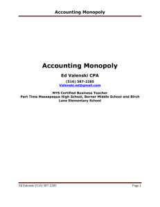 Accounting Monopoly - Long Island Business Teachers Association