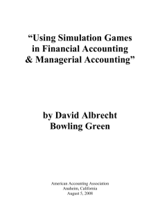 Simulation Games for Accounting