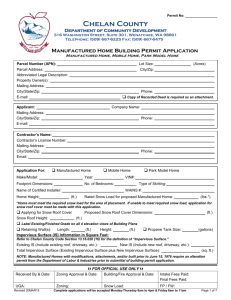 Manufactured Home Building Permit Application