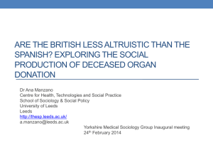 are the british less altruistic than the spanish? exploring the social