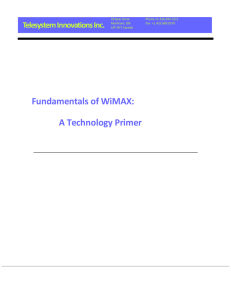 Fundamentals of WiMAX: A Technology Primer