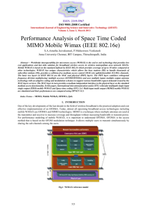 Performance Analysis of Space Time Coded MIMO Mobile Wimax