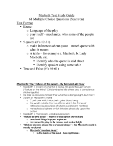 Macbeth Test Study Guide 61 Multiple Choice Questions (Scantron