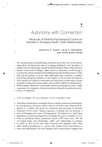 Autonomy with Connection - Department of Psychology