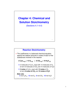 Chapter 4: Chemical and Solution Stoichiometry