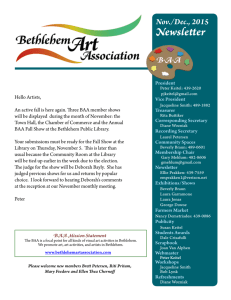 Newsletter - Bethlehem Art Association