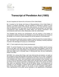 Transcript of Pendleton Act (1883)