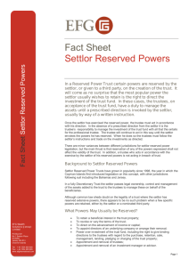 Settlor Reserved Powers