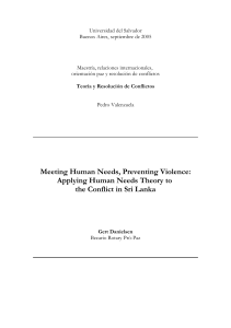 Meeting Human Needs, Preventing Violence: Applying Human