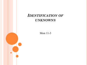 identification of unknowns