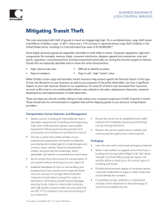 Mitigating Transit Theft - Chubb Group of Insurance Companies